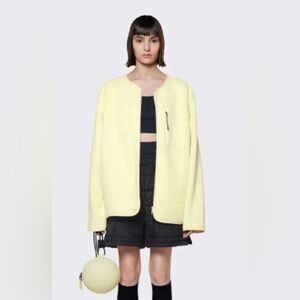 Rains Fleece Zip up Jacket Unisex color straw yellow size large‎ winter coat